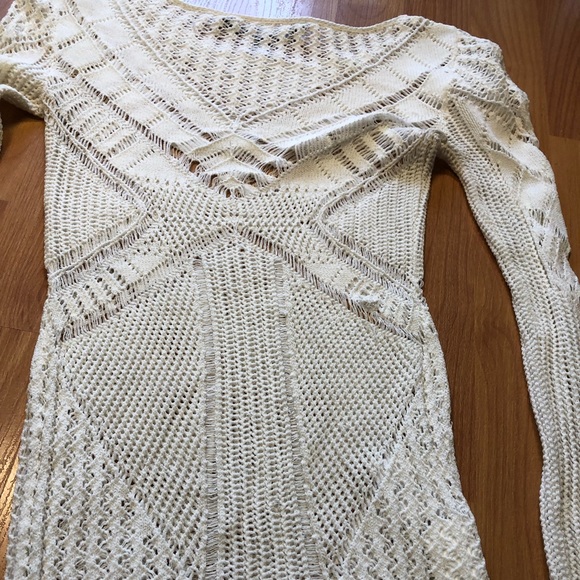 Semi Sheer knit body contouring stretch long sleeve - Picture 9 of 12